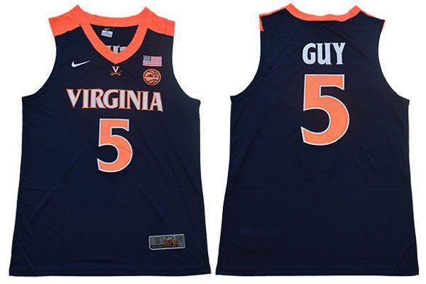 Men Virginia Cavaliers 5 Guy Blue Nike NBA NCAA Jerseys